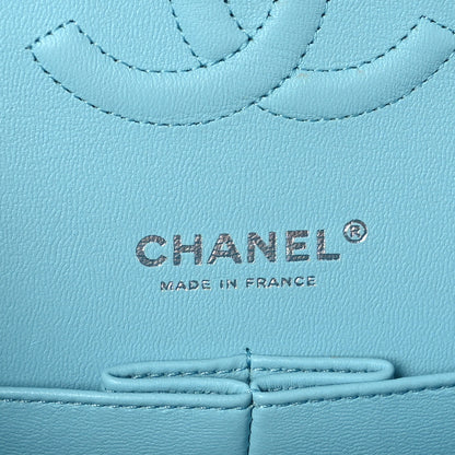 Chanel Lambskin Quilted Medium Double Flap Light Blue 6 of 9
