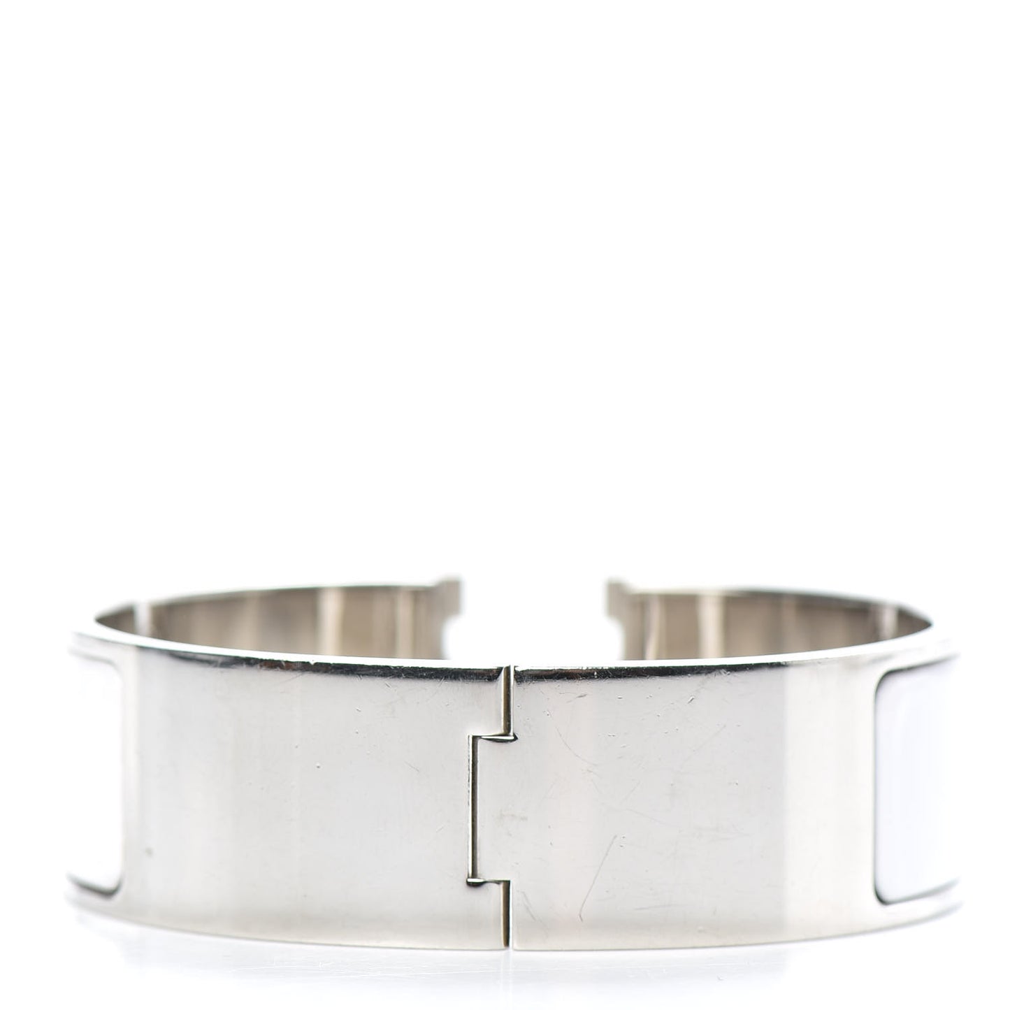 Enamel Wide Clic Clac H Bracelet GM White