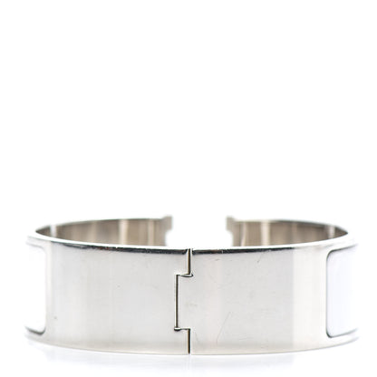 Hermes Enamel Wide Clic Clac H Bracelet GM White 3 of 5