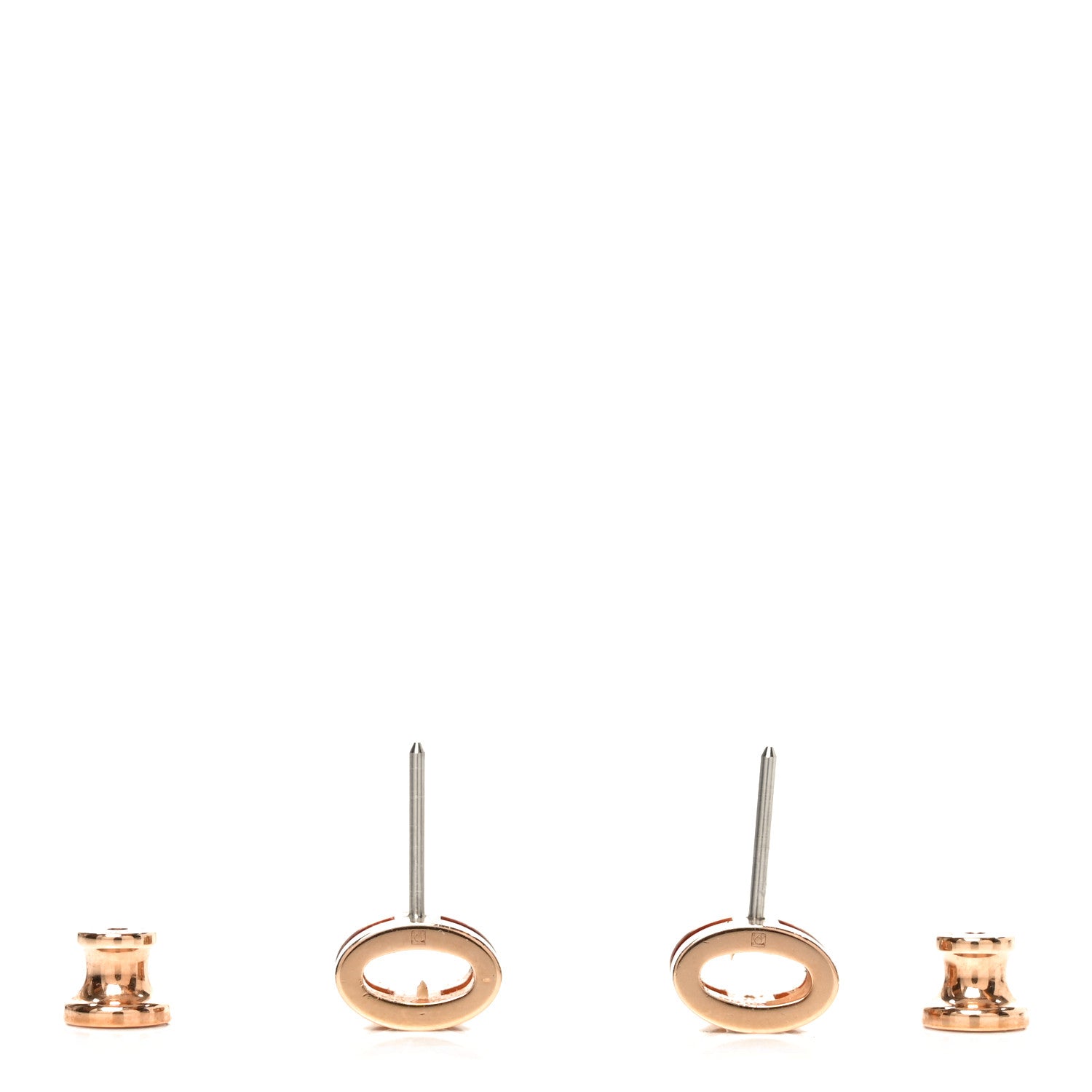 Hermes Rose Gold Lacquered Mini Pop H Earrings Marron Glace 3 of 6