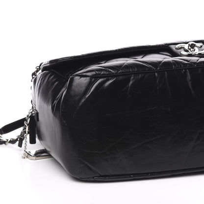 Chanel Aged Calfskin Quilted Large Express Bowling Bag Black 8 of 10