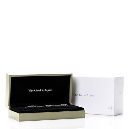 Van Cleef & Arpels 18K White Gold Grey Mother of Pearl 5 Motifs Vintage Alhambra Bracelet 4 of 4