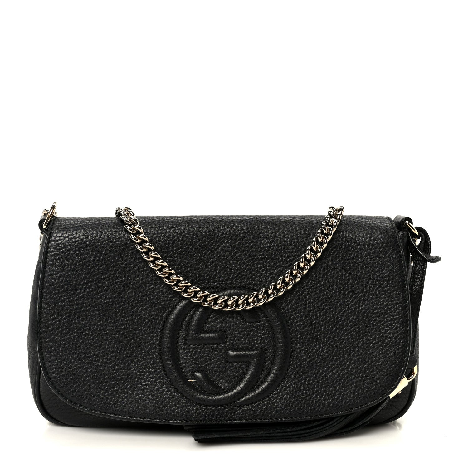 Gucci Pebbled Calfskin Medium Soho Flap Crossbody Black 1 of 11