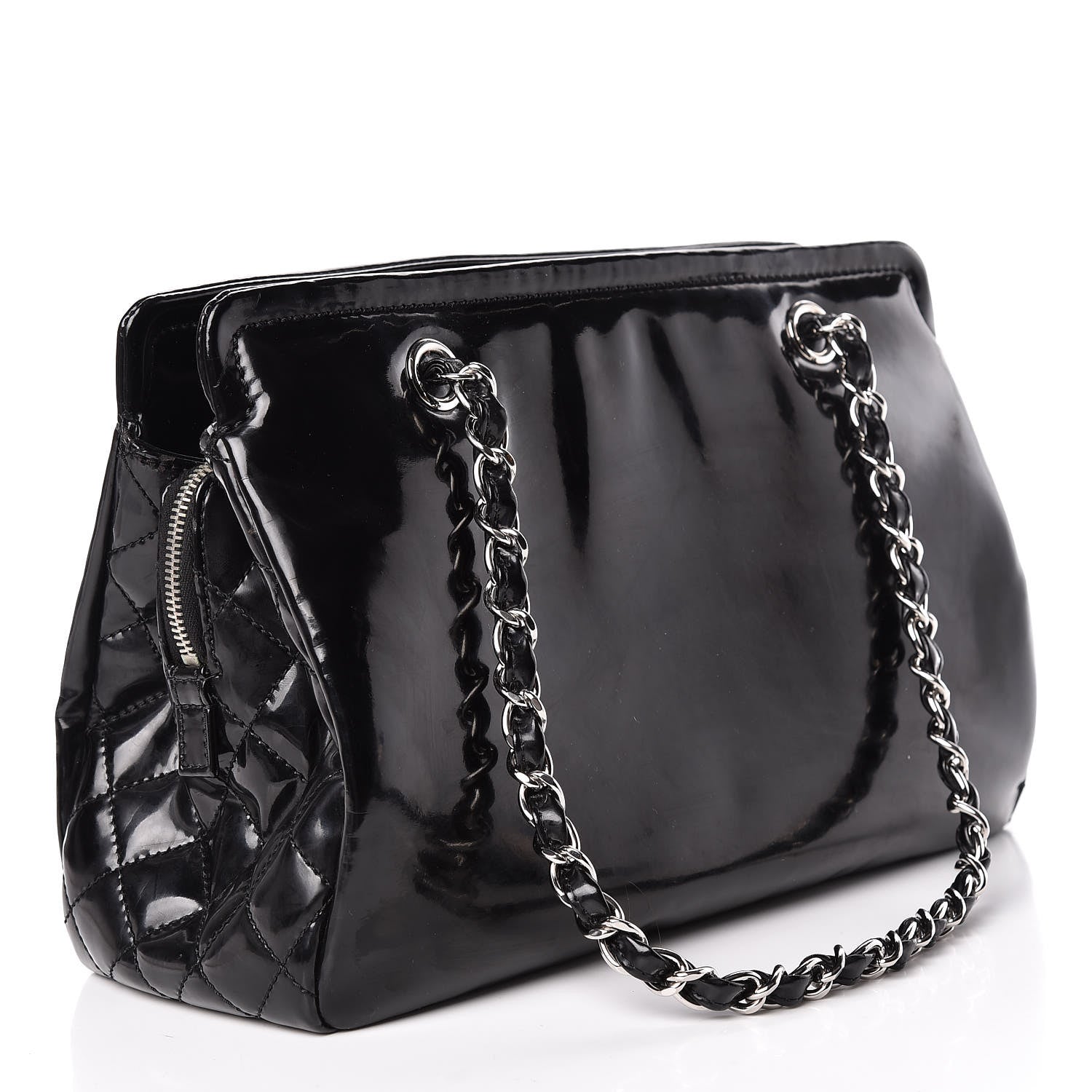 Chanel Vinyl Lipstick Ligne Tote Black 3 of 20