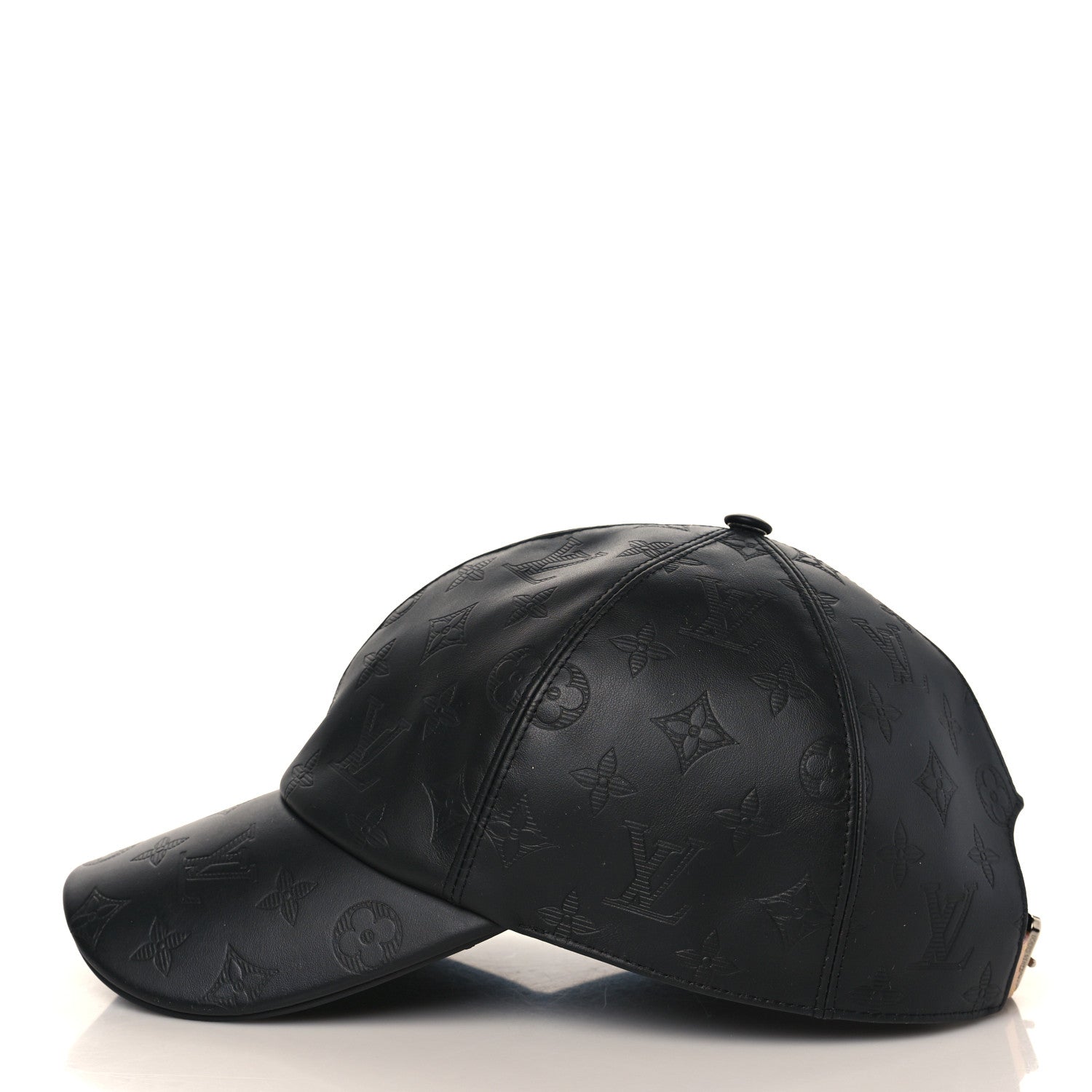 Louis Vuitton Calfskin Monogram Shadow Baseball Cap 60 Black 4 of 7
