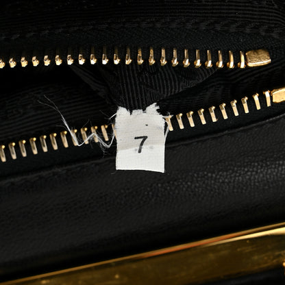 Prada Nappa Dressy Gaufre Framed Tote Black 7 of 13