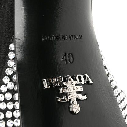 Prada Satin Crystal Triangle Logo 40/135mm Platform Sandals 40 Cristal 8 of 8