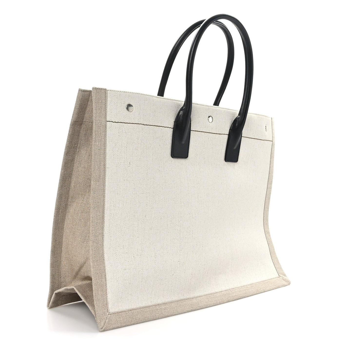 Linen Calfskin Rive Gauche Tote Optic White