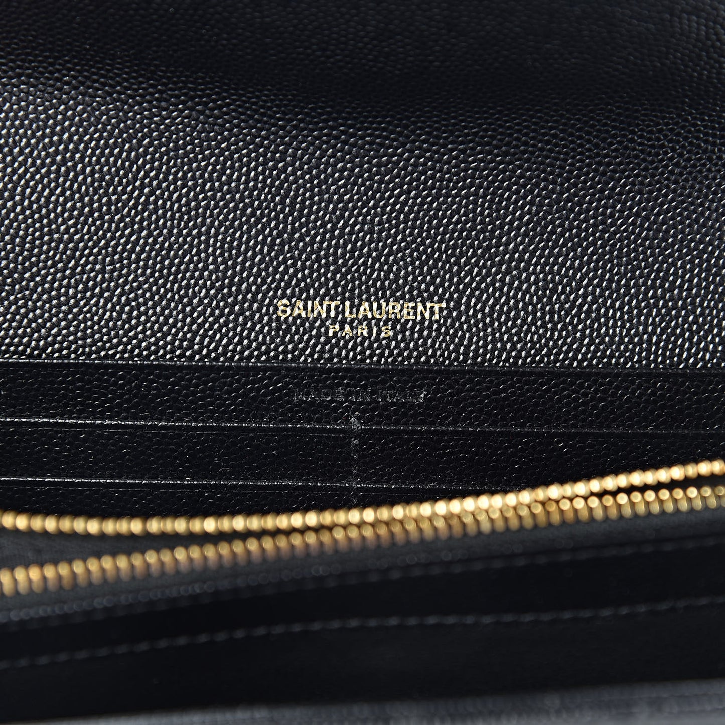 Grain De Poudre Matelasse Chevron Monogram Flap Wallet Black