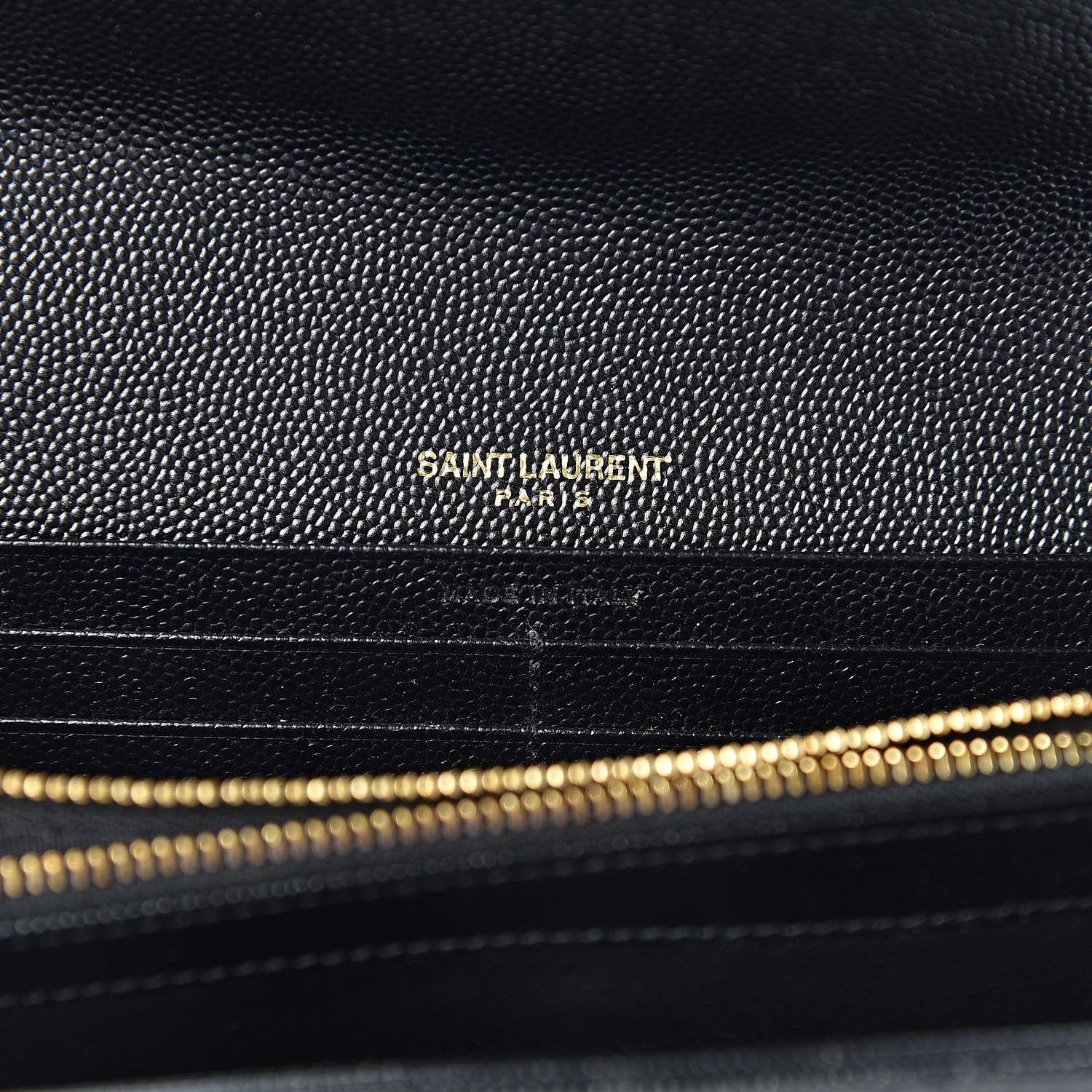 Saint Laurent Grain De Poudre Matelasse Chevron Monogram Flap Wallet Black 6 of 8