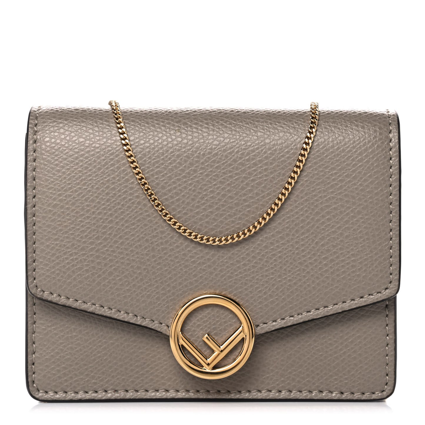 Vitello Cruise F is Fendi Geometric Flap Wallet on Chain Tortora
