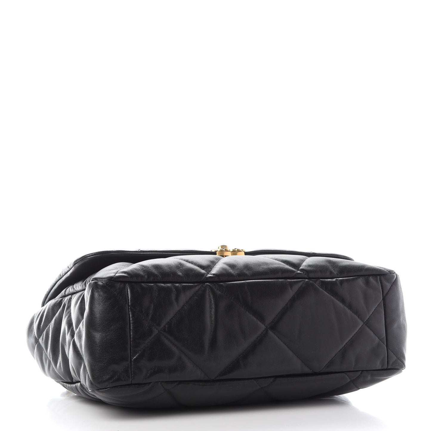 Shiny Goatskin Quilted Maxi Chanel 19 Flap Black