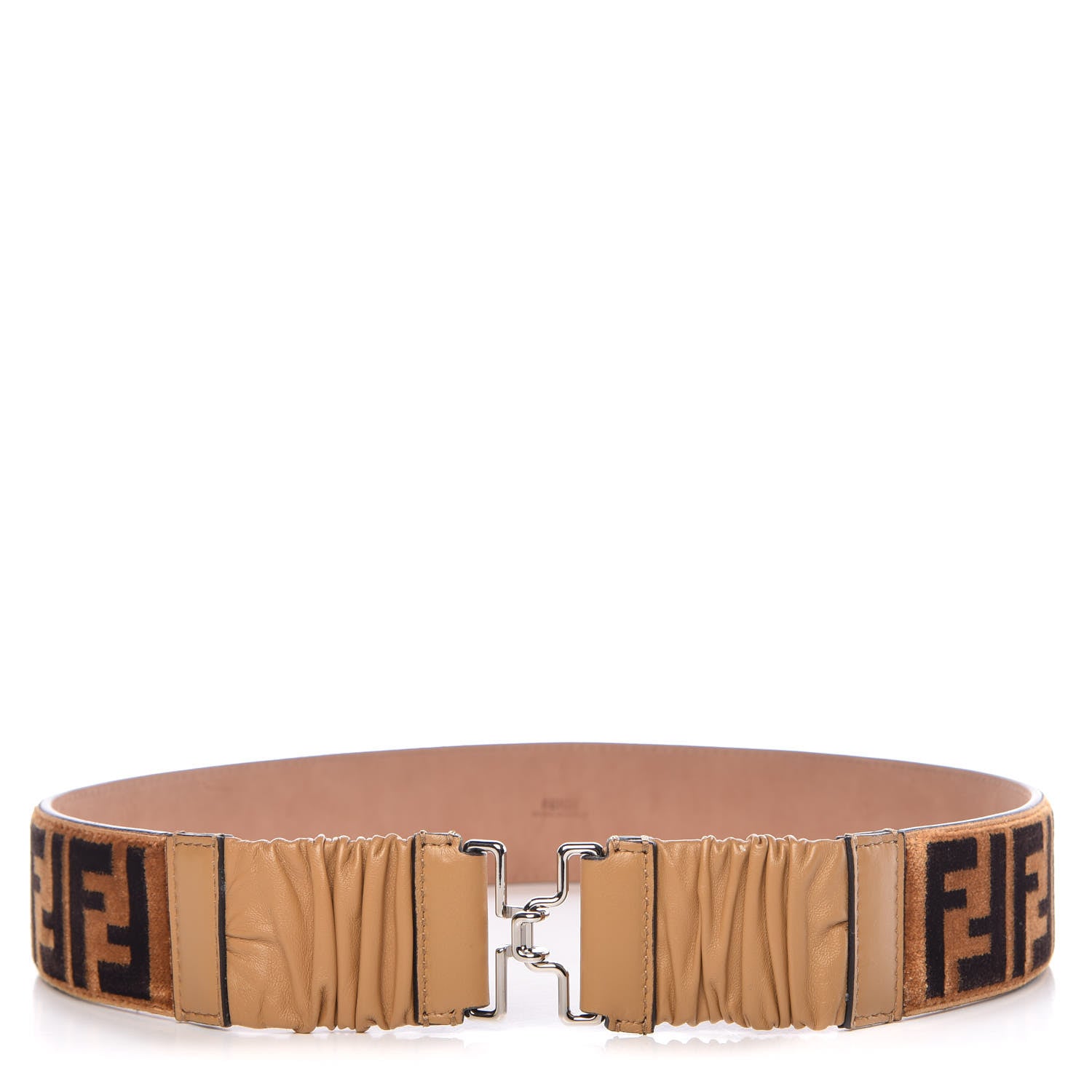 Fendi Velvet FF Belt 85 34 Tobacco 1 of 5