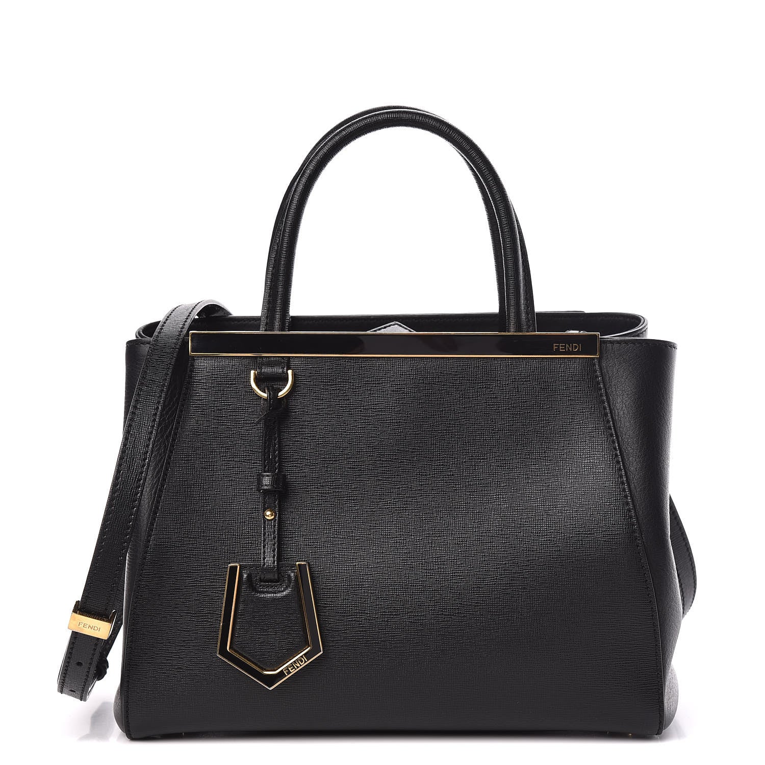 Fendi Vitello Elite Petite 2Jours Tote Black 1 of 12