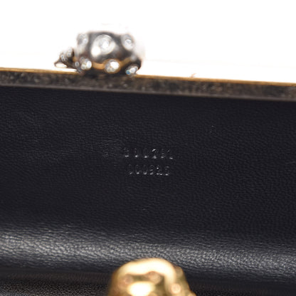 Alexander McQueen Lambskin Twin Skull Box Clutch White Black 7 of 12