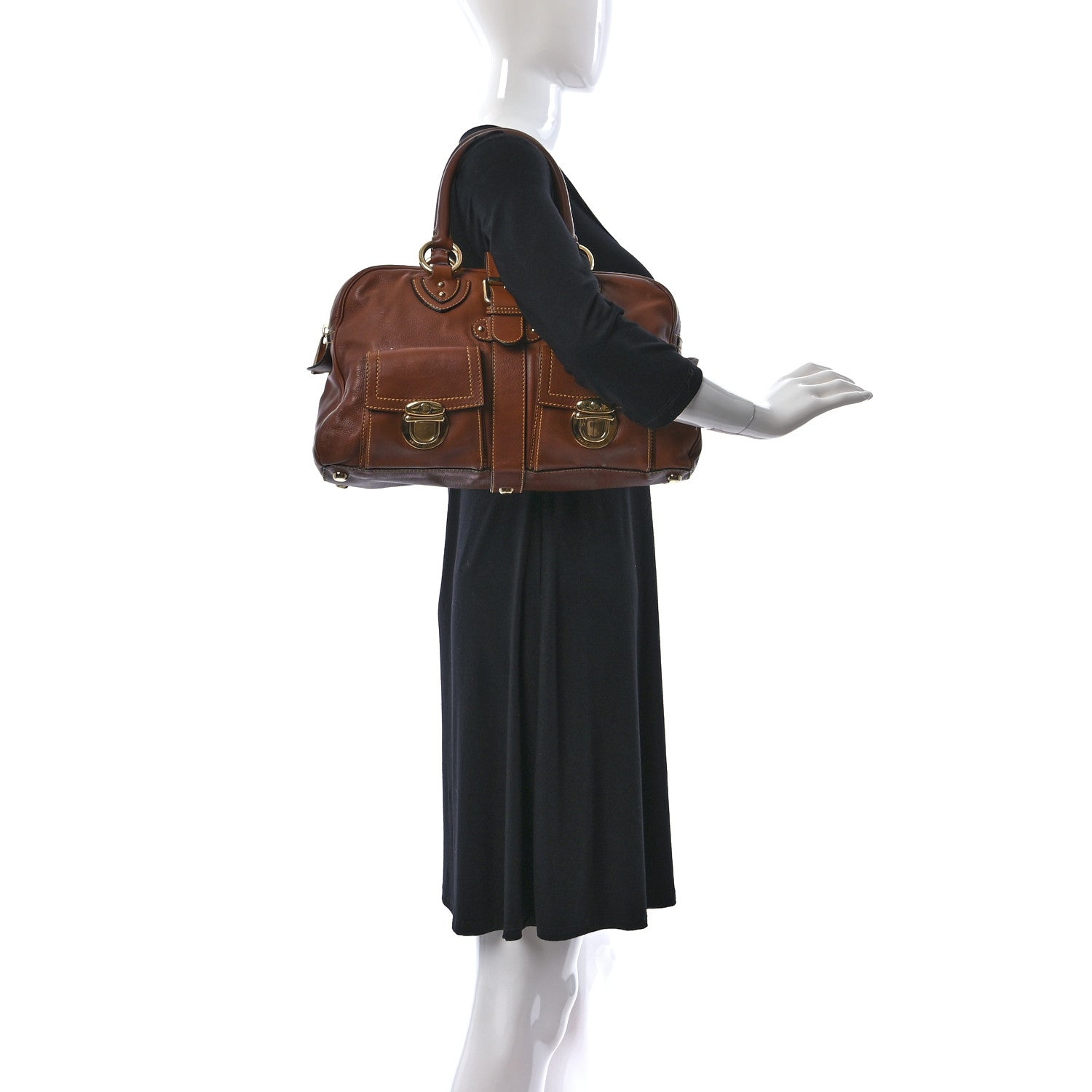 Marc Jacobs Calfskin Venetia Satchel Brown 2 of 12