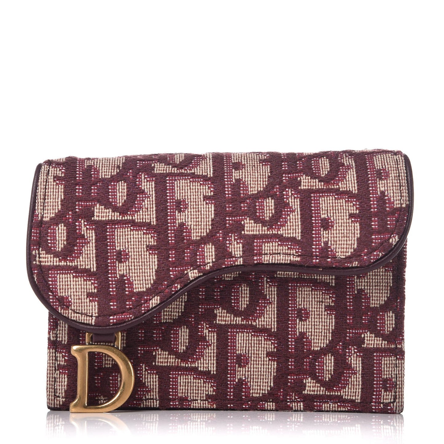 Oblique Saddle Card Holder Bordeaux