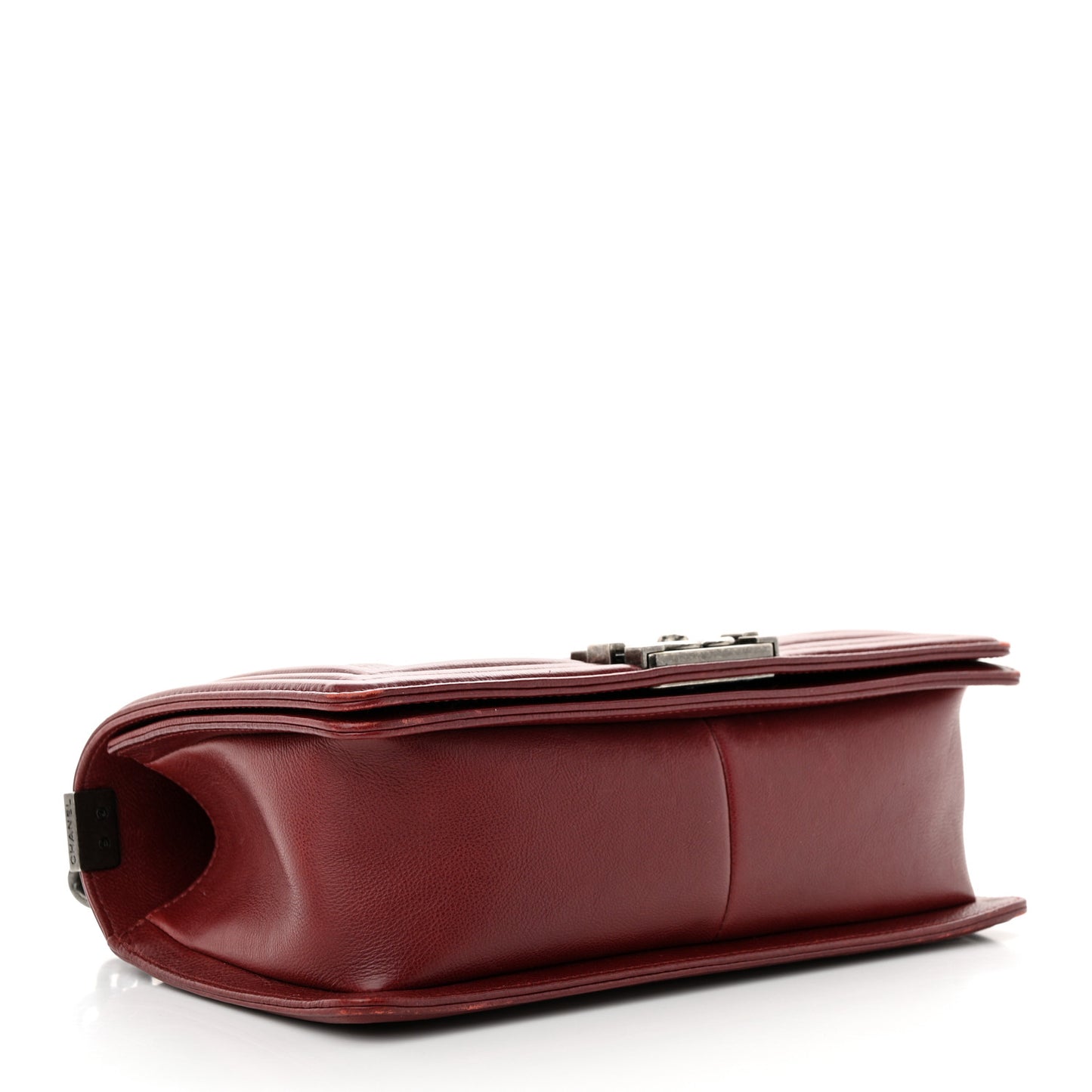 Calfskin Double Stitch Medium Boy Flap Burgundy