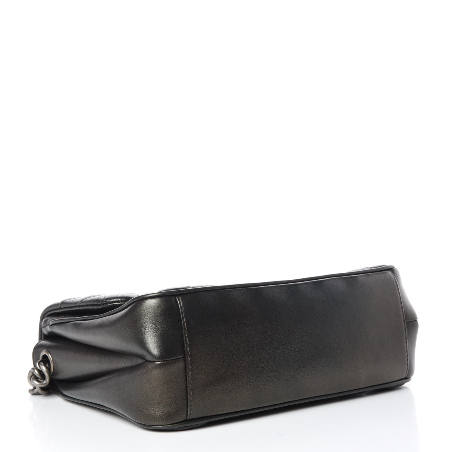 Chanel Metallic Goatskin Quilted Medium Rock In Rome Flap Charcoal 4 of 13