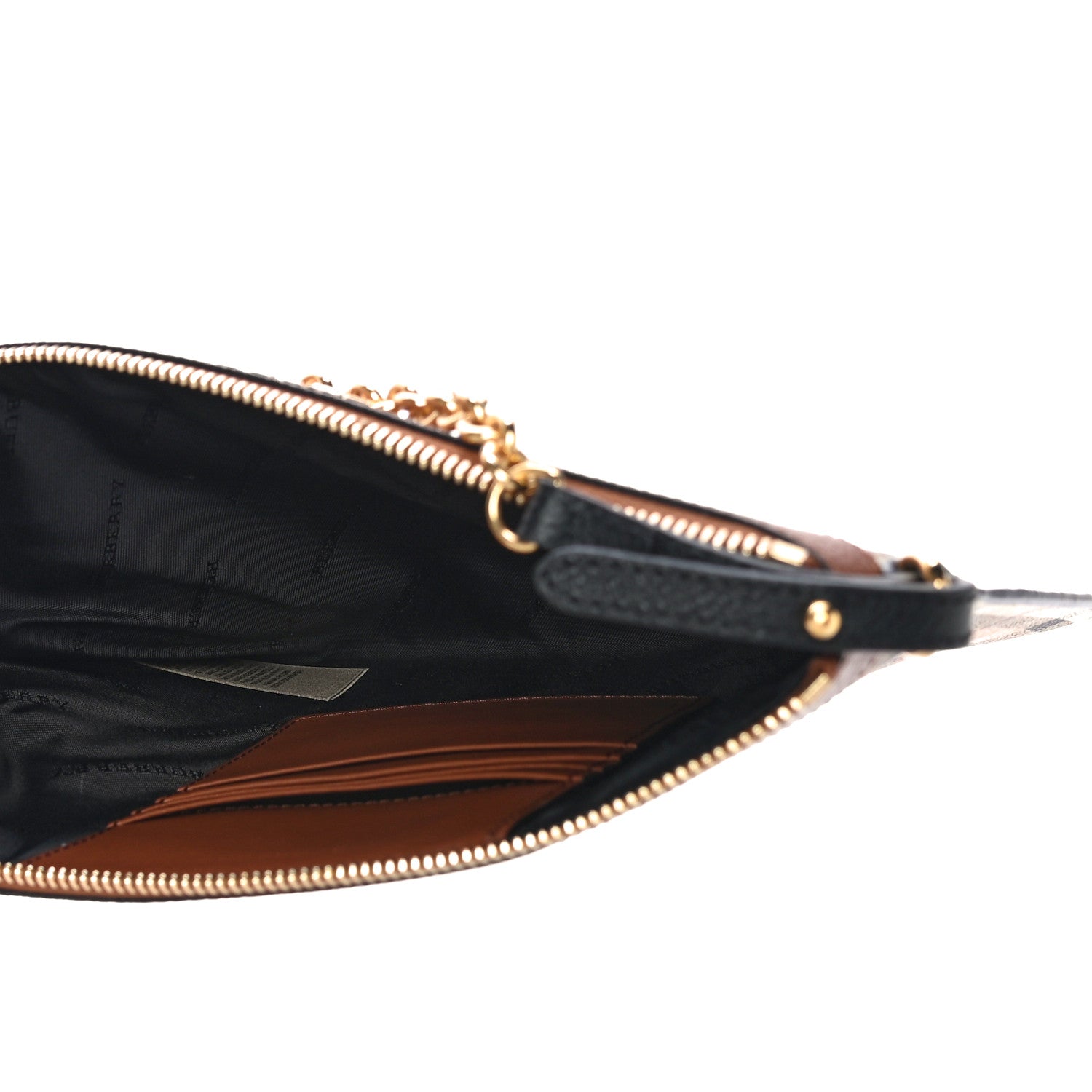 Burberry Haymarket Check Peyton Crossbody Clutch Bag Toffee 5 of 10