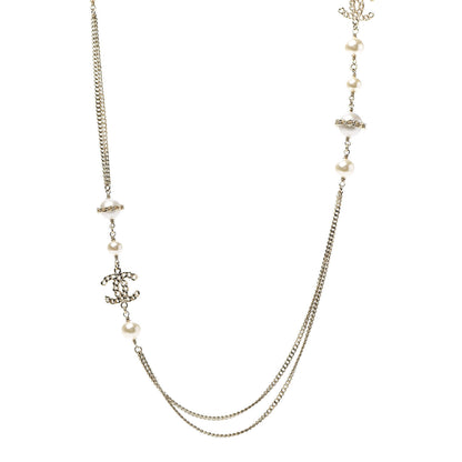 Chanel Pearl Chain CC Multi Strand Necklace Gold 1 of 7