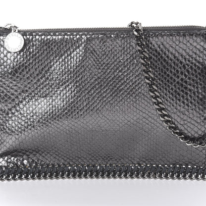 Stella McCartney Metallic Snake Print Falabella Pochette Ruthenium 9 of 9