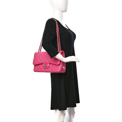 Chanel Caviar Quilted Jumbo Double Flap Pink 2 of 9