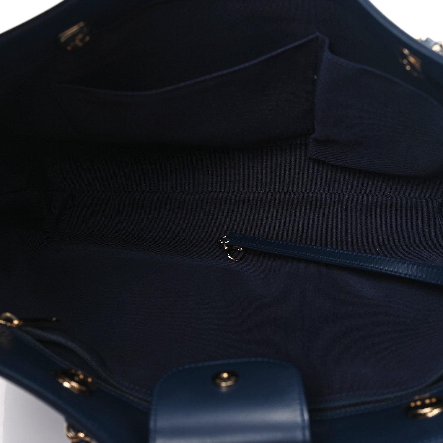 Chanel Glazed Calfskin Stitched Shopping Tote Blue 8 of 11