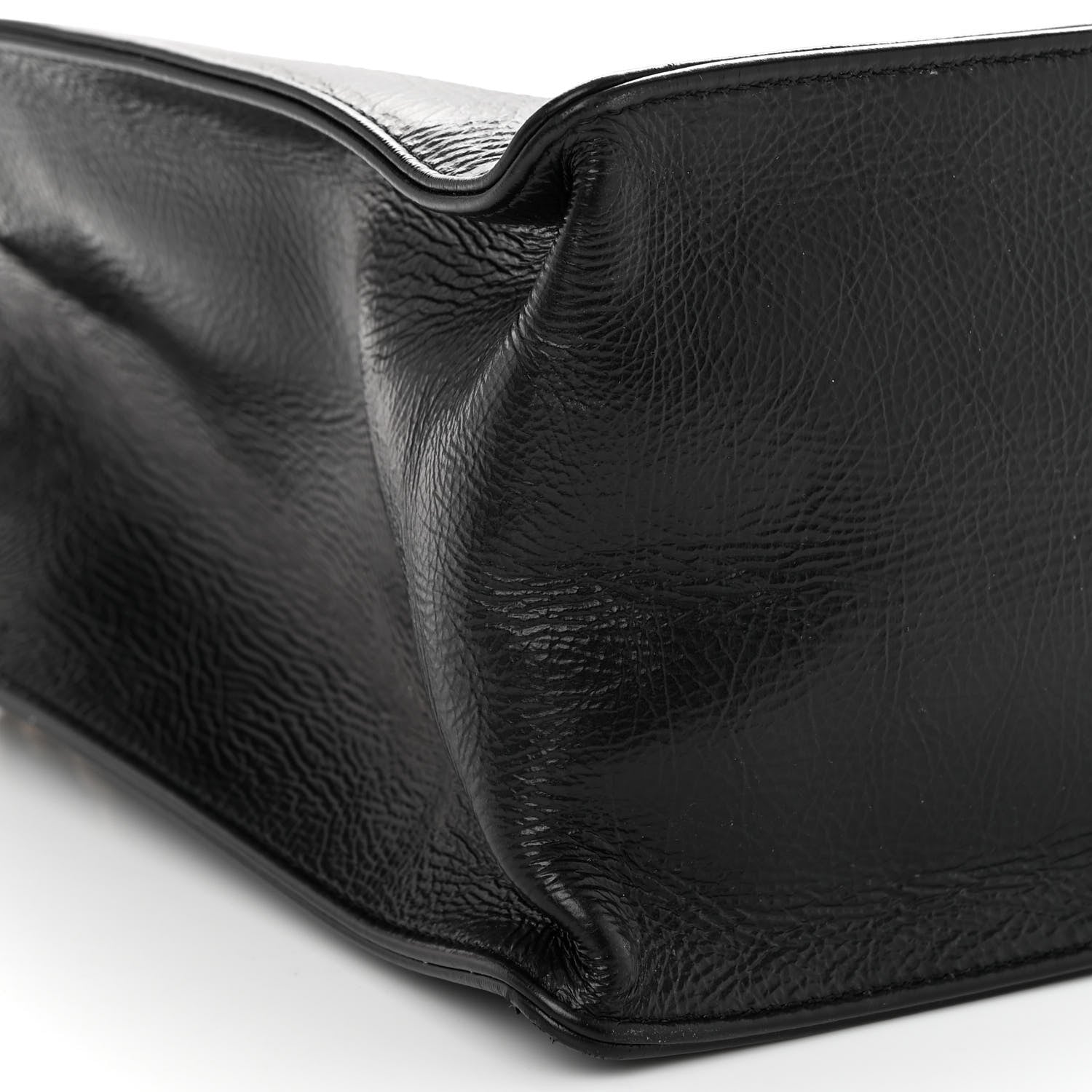 Chanel Shiny Aged Calfskin Shopping Bag Black 9 of 10