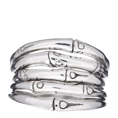 John Hardy Sterling Silver Wide Bamboo Ring 55 7.25 1 of 5