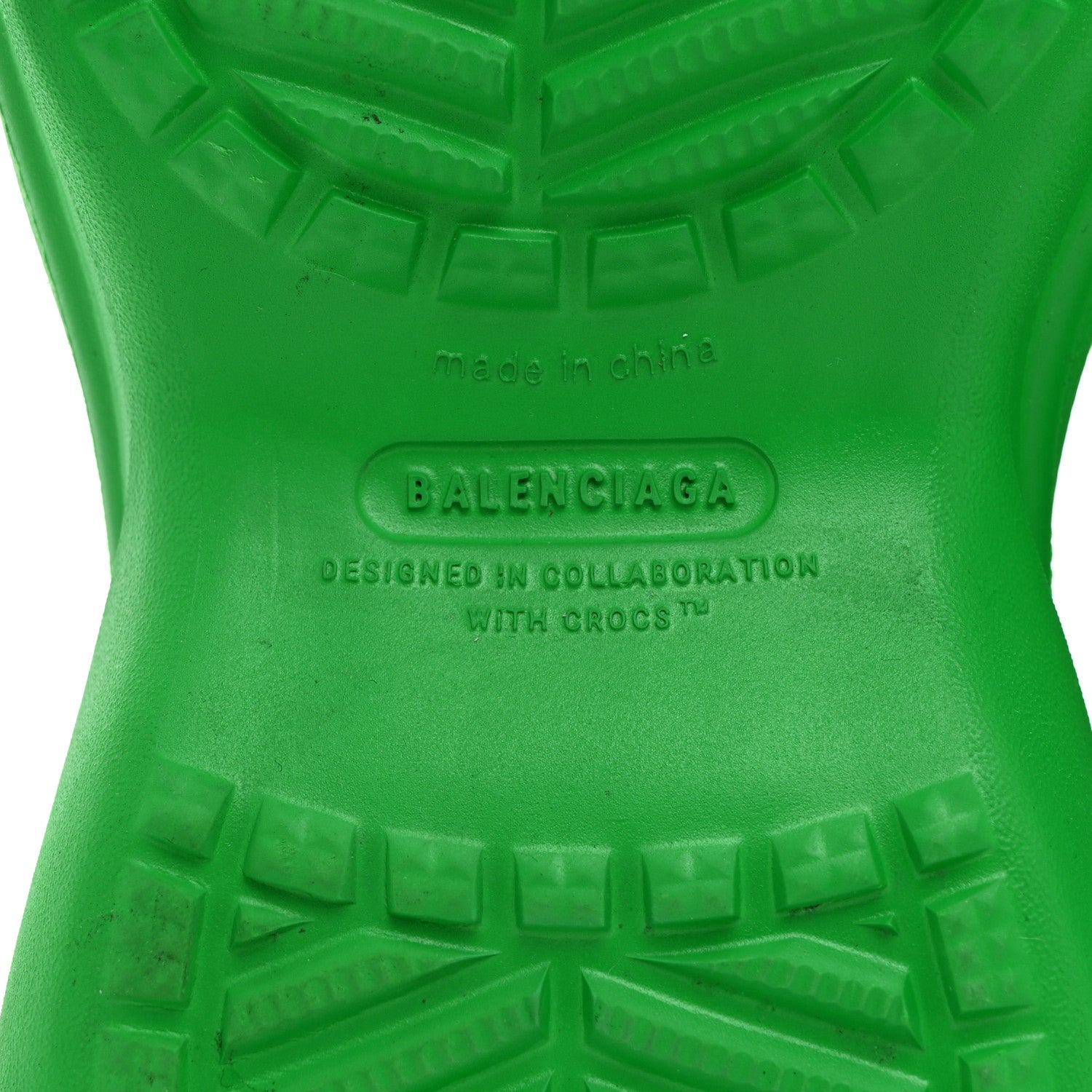 Balenciaga X CROCS Rubber Womens Rain Boots 37 Grass Green 6 of 8