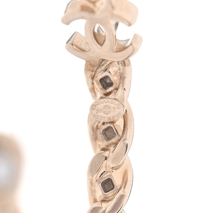 Chanel Crystal CC Hoop Earrings Gold 4 of 4