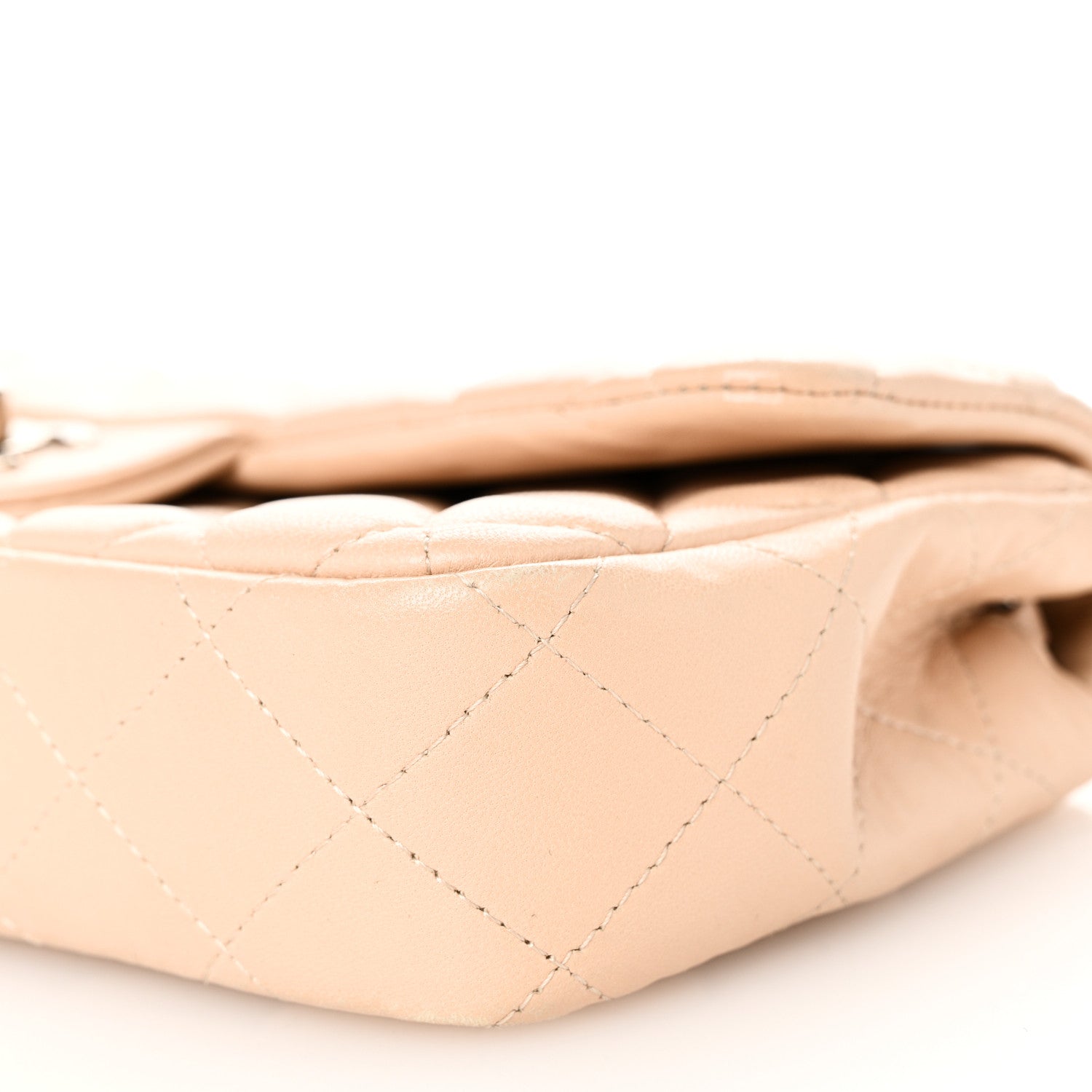 Chanel Lambskin Quilted East West Flap Beige 10 of 11