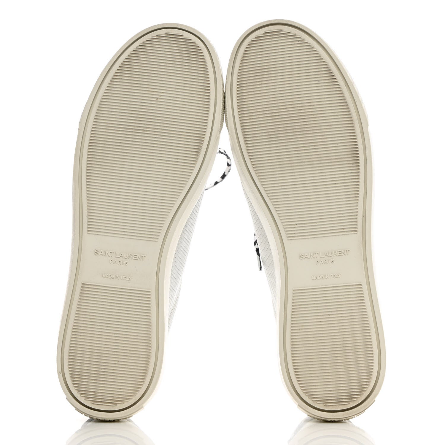 Saint Laurent Perforated Calfskin Cheetah Print Andy Low Top Sneakers 38.5 White Black 5 of 14