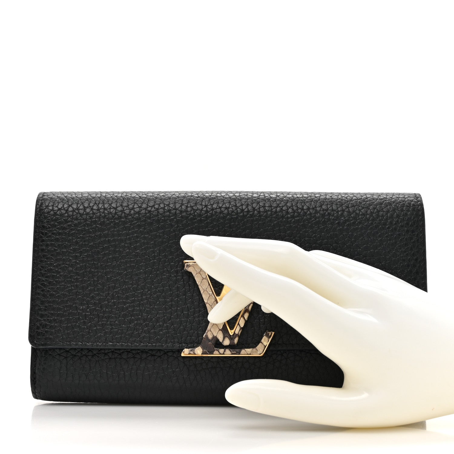 Louis Vuitton Taurillon Capucines Python Wallet Black 2 of 9