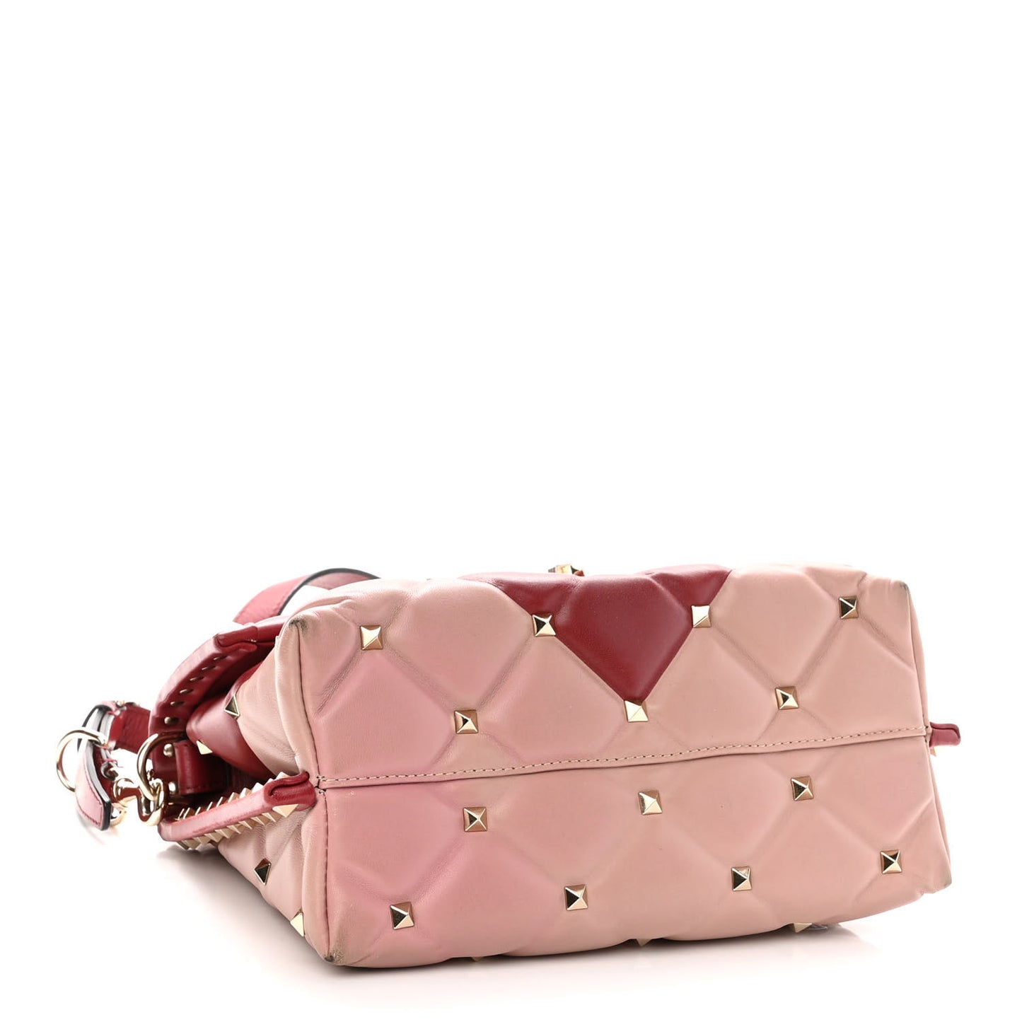 Nappa Medium Candystud Top Handle Bag Poudre Rubino