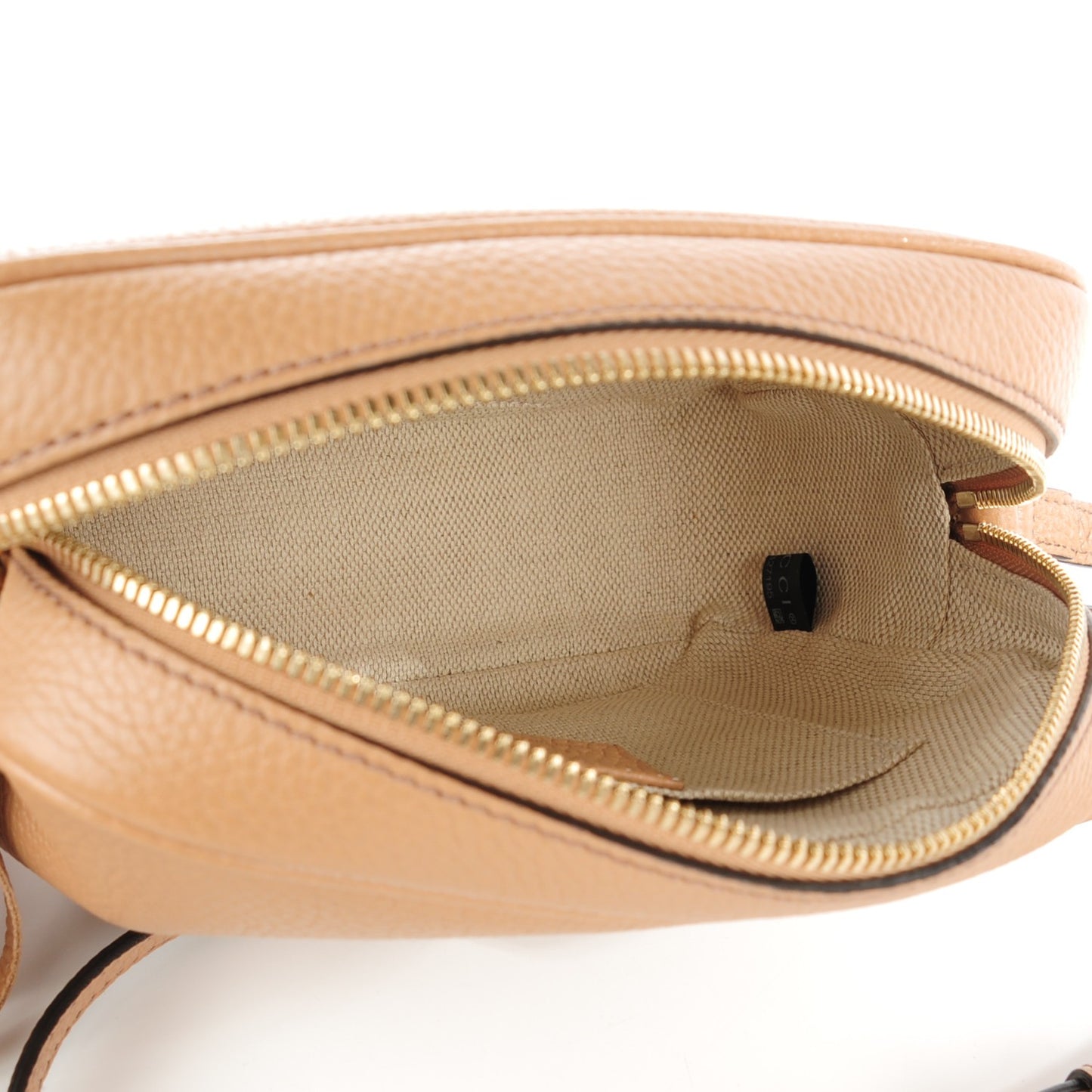 Pebbled Calfskin Small Soho Disco Bag Rose Beige