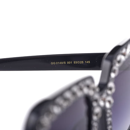 Gucci Acetate Crystal Oversize Sunglasses GG0148S Black 6 of 8