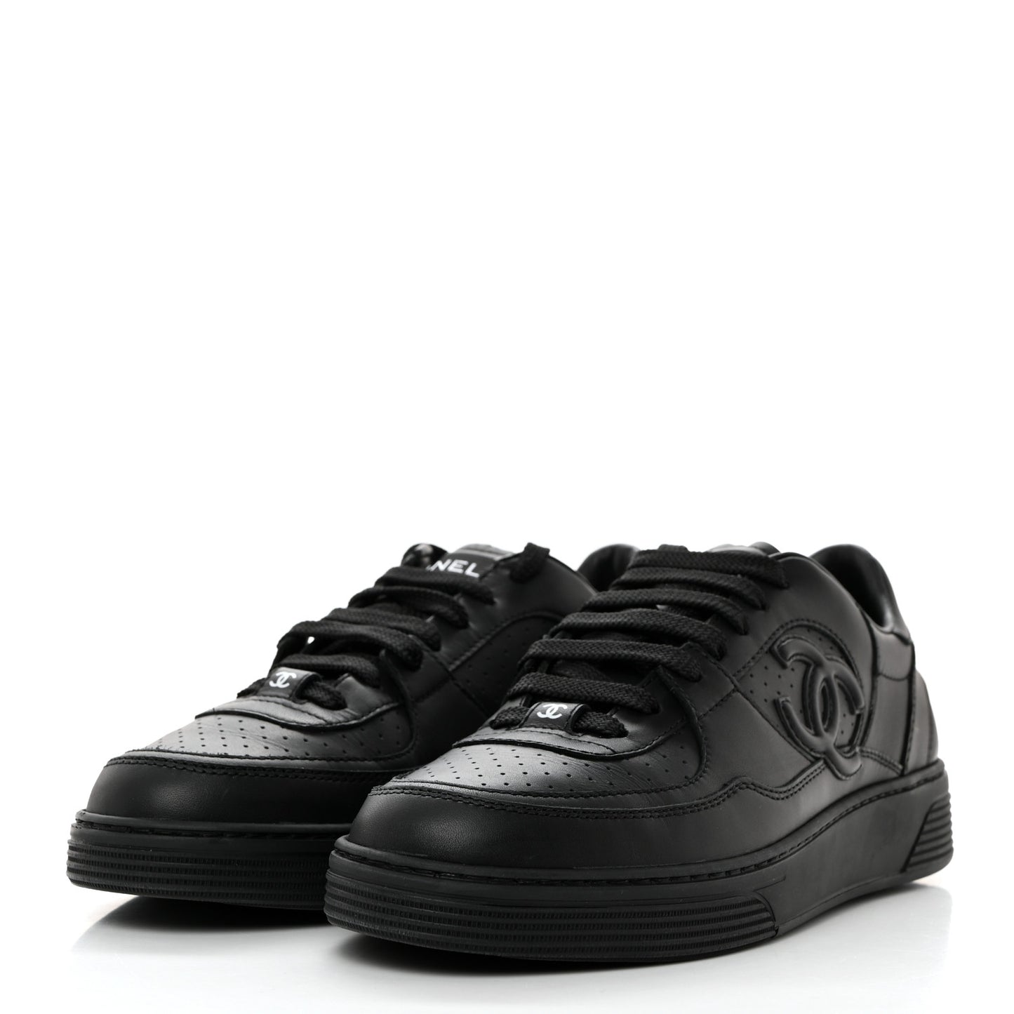 Calfskin CC Womens Sneakers 38.5 Black
