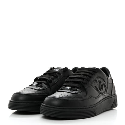 Chanel Calfskin CC Womens Sneakers 38.5 Black 4 of 10