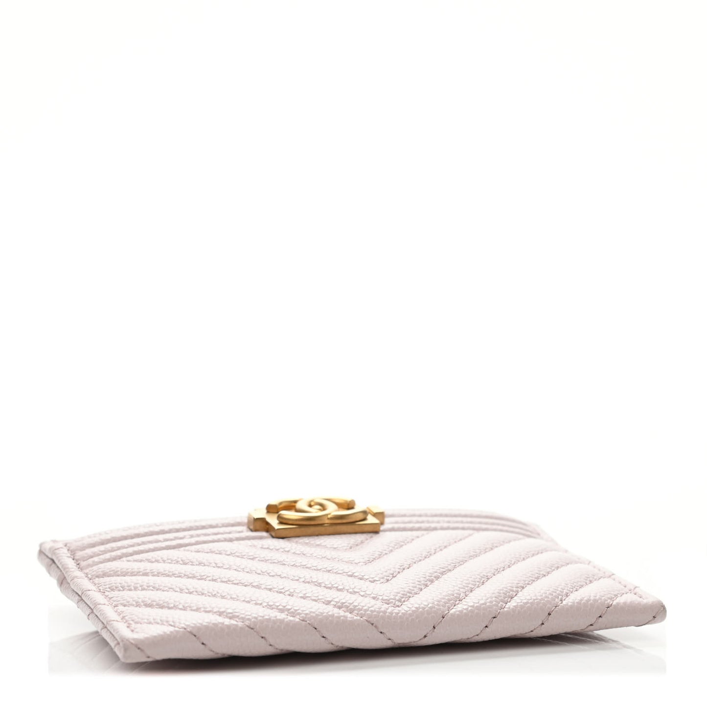 Caviar Quilted Chevron Boy Card Holder Light Purple