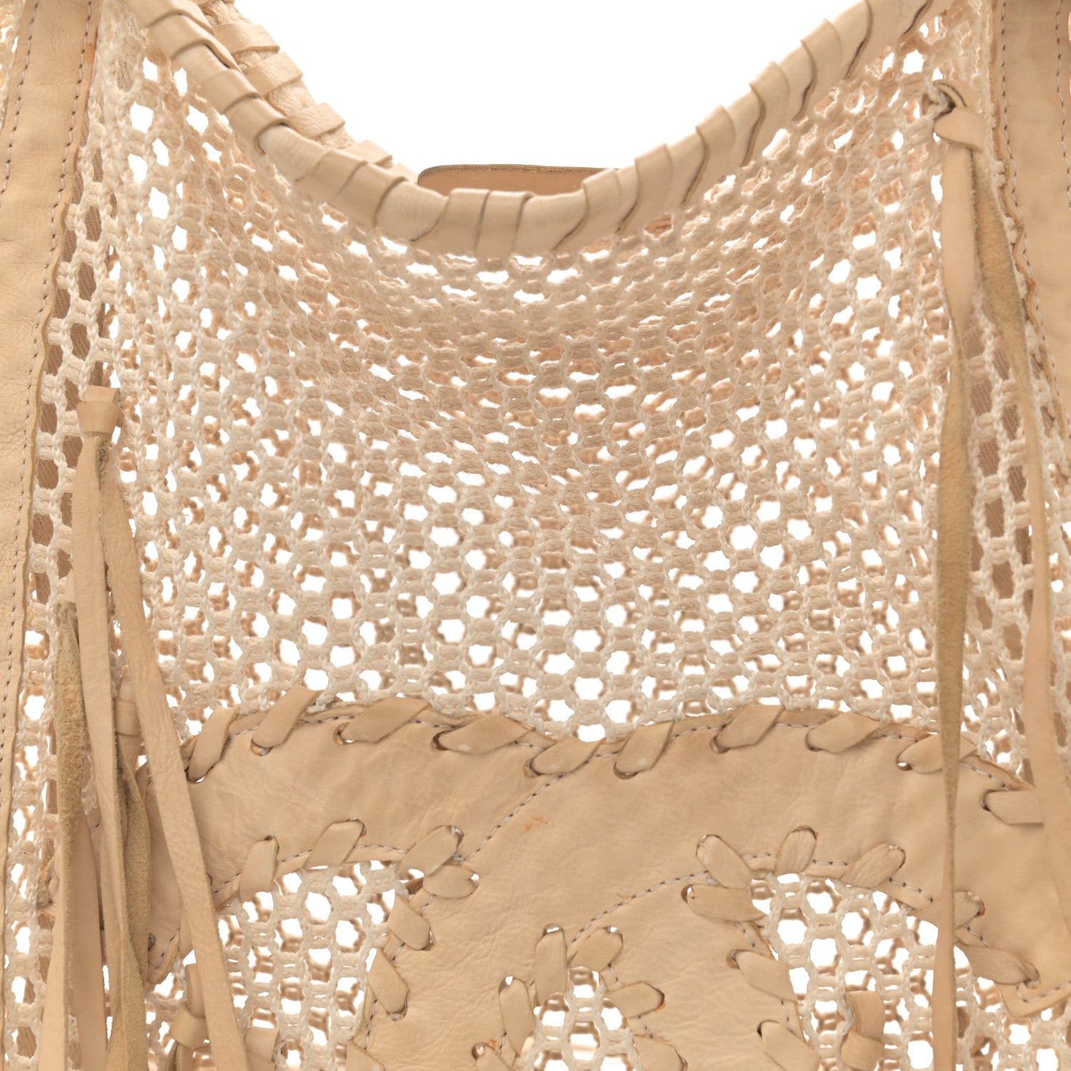Chanel Calfskin Fringe Large La Madrague Tote Dark White 7 of 14