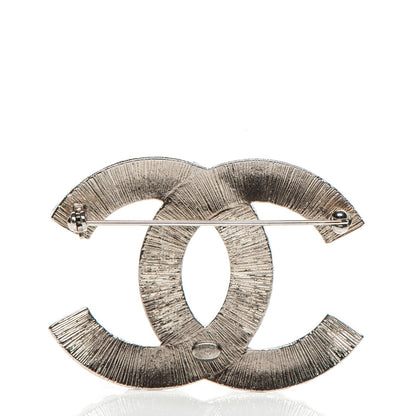 Chanel Baguette Crystal CC Brooch Silver 3 of 5