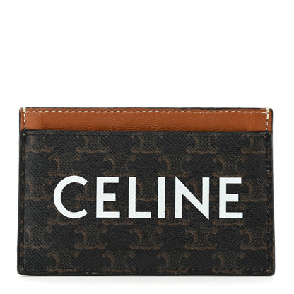 Celine Triomphe Canvas Card Holder Tan 1 of 6