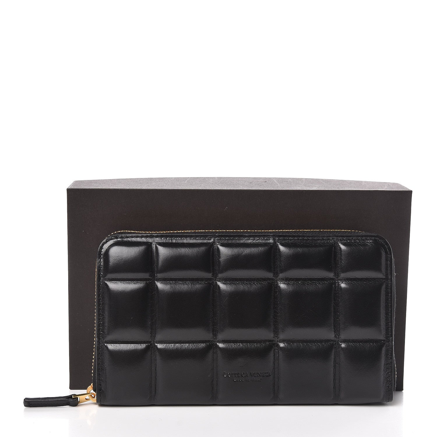 Bottega Veneta Calfskin Padded Paper Zip Wallet Black 7 of 7
