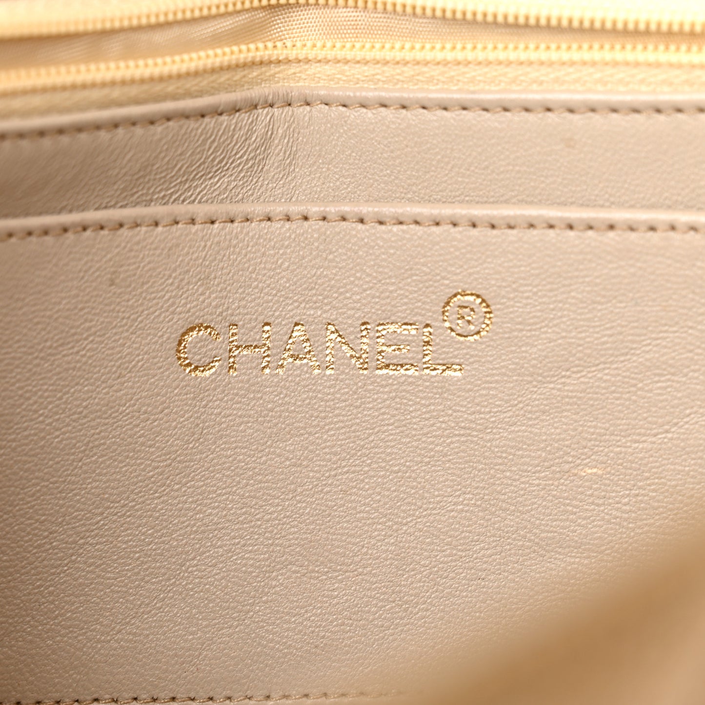 Caviar Quilted Small Single Flap Beige
