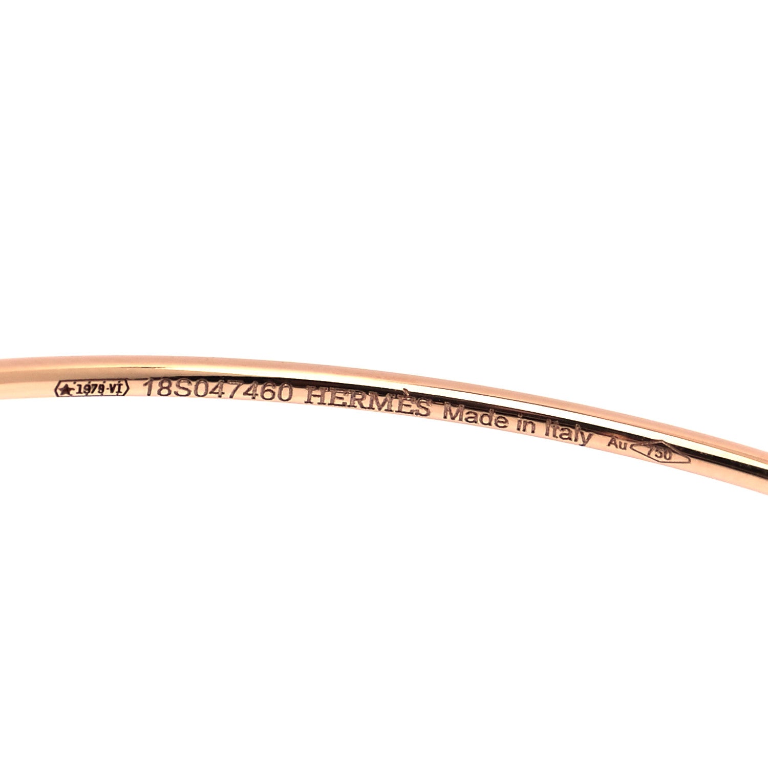 Hermes 18K Rose Gold Filet D'Or Hoop Earrings 4 of 4