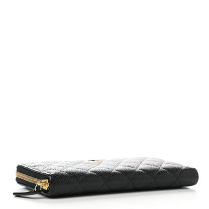 Chanel Caviar Quilted Large Gusset Zip Around Wallet Black 4 of 9