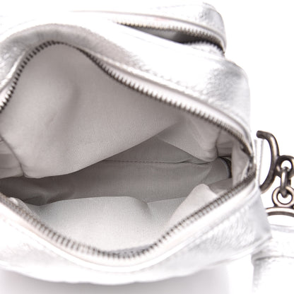 Chanel Metallic Calfskin Camera Case Silver 5 of 11