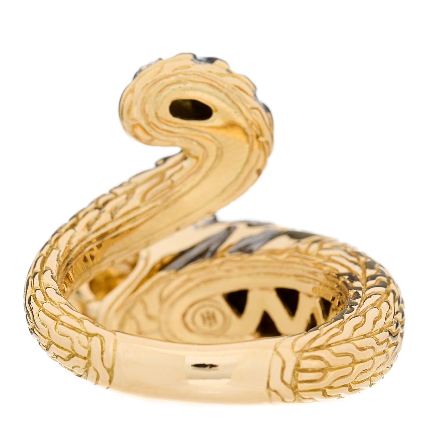 18K Yellow Gold Diamond Blue Topaz Macan Ring 54 7